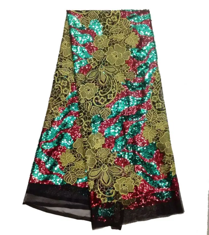 Последняя вышивка дизайн африканская сетка кружева с блестками для свадебного