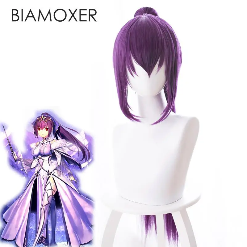 Парик Biamoxer для косплея аниме Fate Grand Order Scathach длинные прямые синтетические волосы с