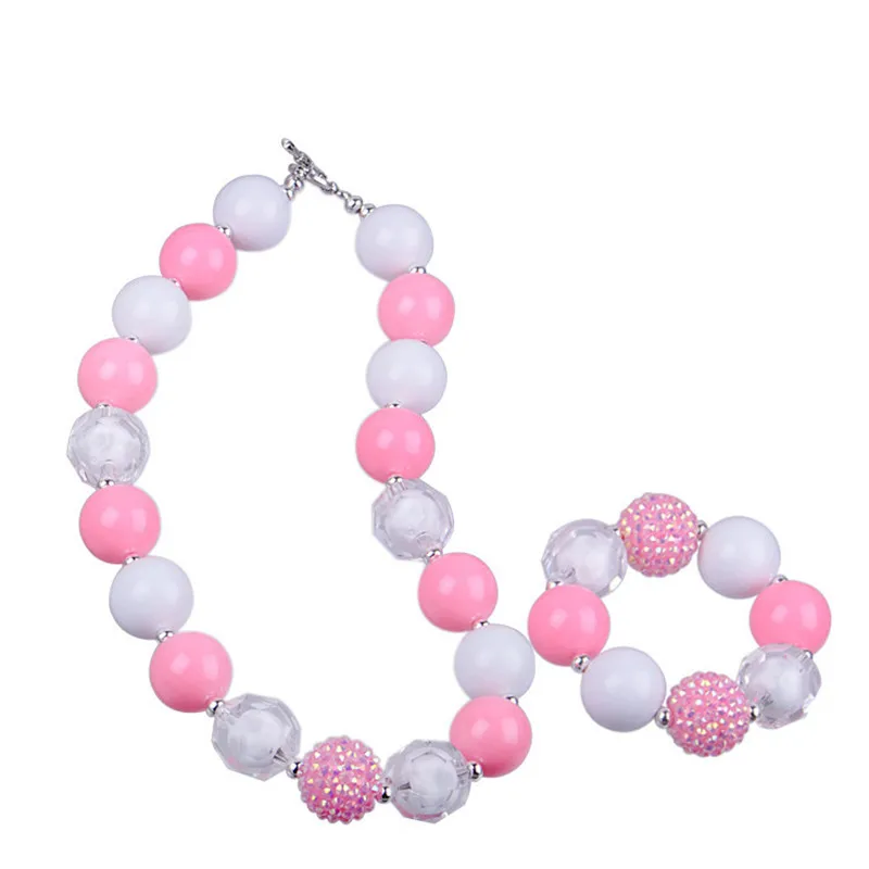 

2 sets Girls Chunky Handmade Jewelry Bubblegum necklace! Children / Kid Jewelry Set Necklace Bracelet / Bangle Fashion Jewelry