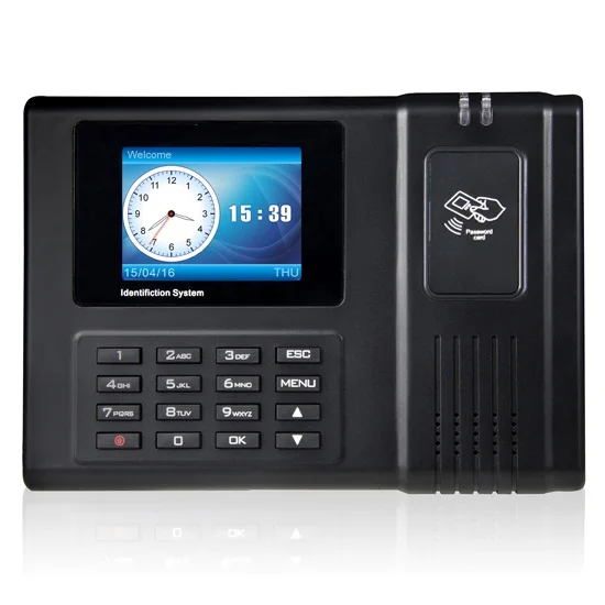 RFID часы рабочего времени + считыватель идентификационных карт TCPIP USB рекордер