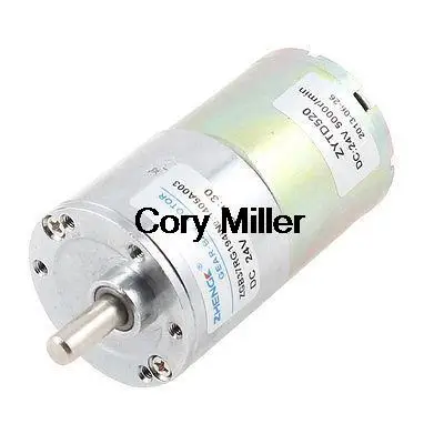 

24V 6mm Diameter Shaft 2 Pins Terminal 30RPM Gearbox DC Gear Motor