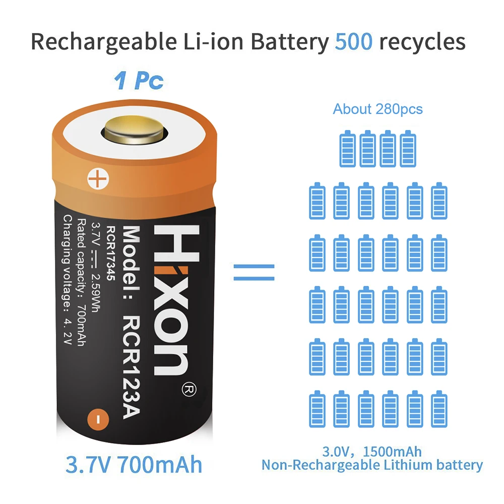 100 шт. UL сертифицированный 700 мАч 3 7 V RCR123A CR123A аккумуляторные батареи для Netgear Arlo HD