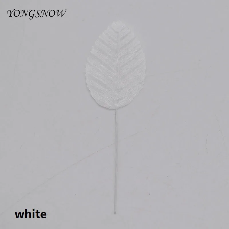 white 40 шт./лот, искусственные листья, искусственные листья, шелковые цветы для рукоделия, вечерние, свадебные украшения, скрапбукинг, товары для цветов - Цвет: white