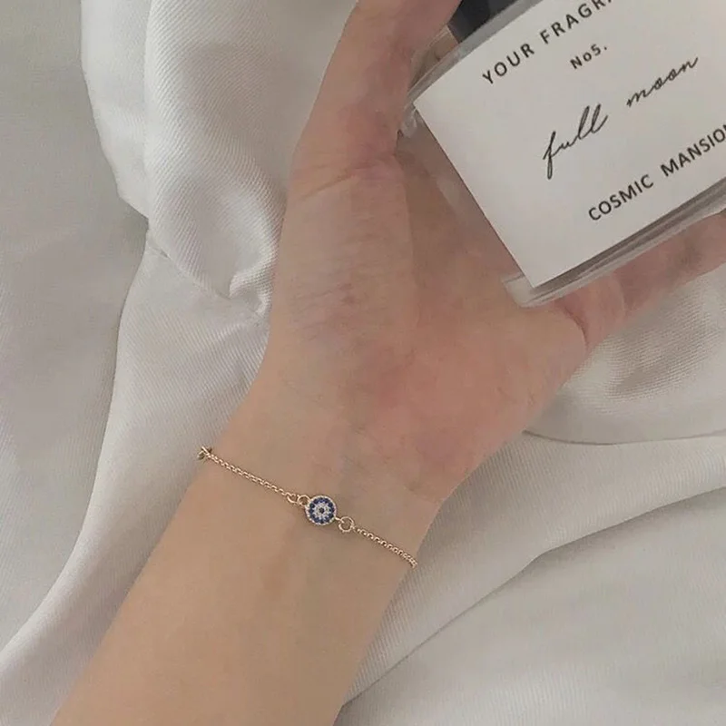 Женский браслет с цепочкой классический из стерлингового серебра 925 пробы микро