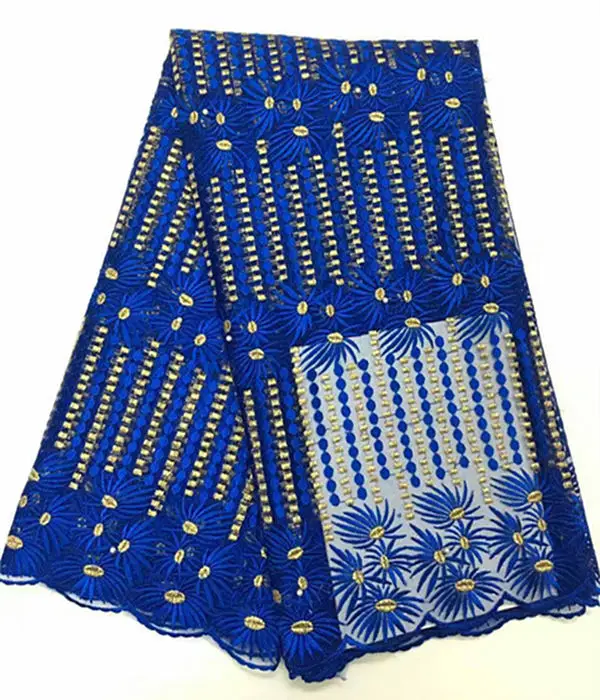 5 ярдов/шт Красивый Королевский синий французский чистая кружевная ткань с