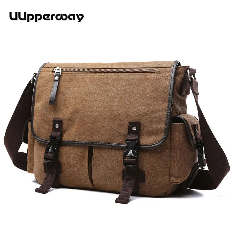 

New Quality Men's Bag Canvas Business Crossbody Bags Buckle Anti theft Design Laptop Briefcase File Package Travel Postman Bags