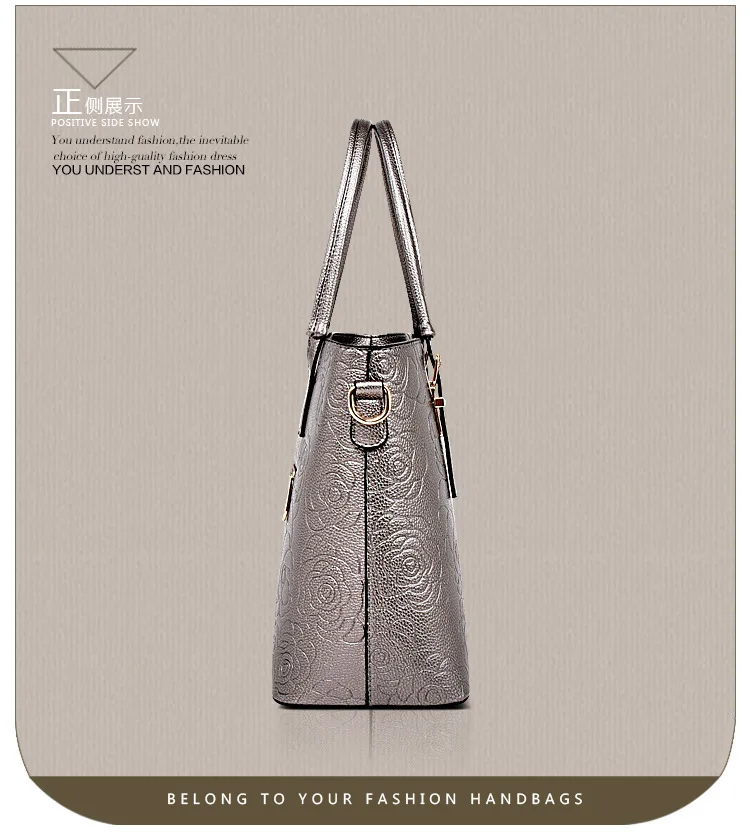 2019 new European and American fashion embossing Compound bag handbags High capacity shoulder bags handbag bolsa feminina | Багаж и сумки