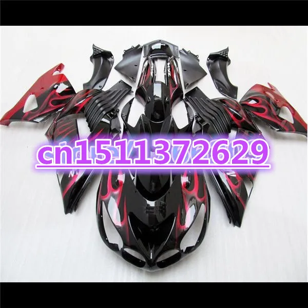 

NEW ZX14R Motorcycle Fairing For KAWASAKI ZX14R 2006 2007 2008 2009 2010 2011 red flame black ZZR1400 ZX-14R 06-11 fairing body