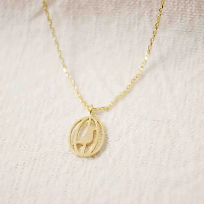 Оптовая продажа 30 шт. модное ожерелье с кулоном в виде милой птицы клетке