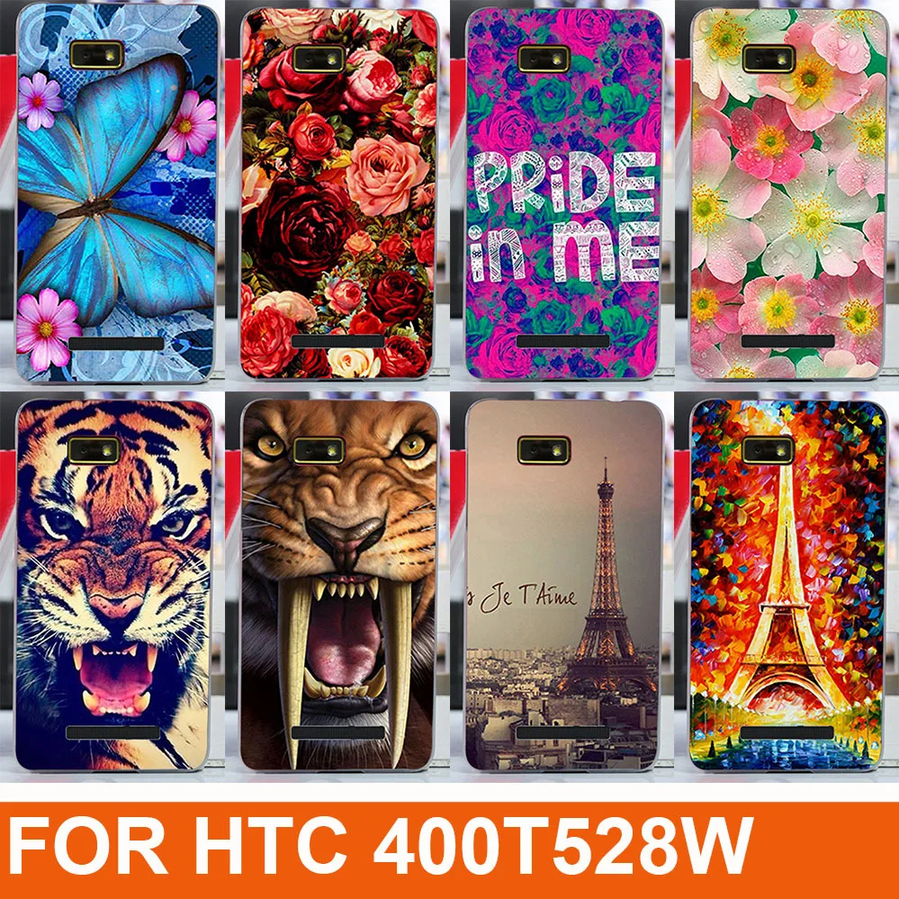 Горячая diy цветной чехол для htc Desire 400 T528W Один SU Dual SIM Cover/14 моделей чехол для htc Desire 400 Один SU