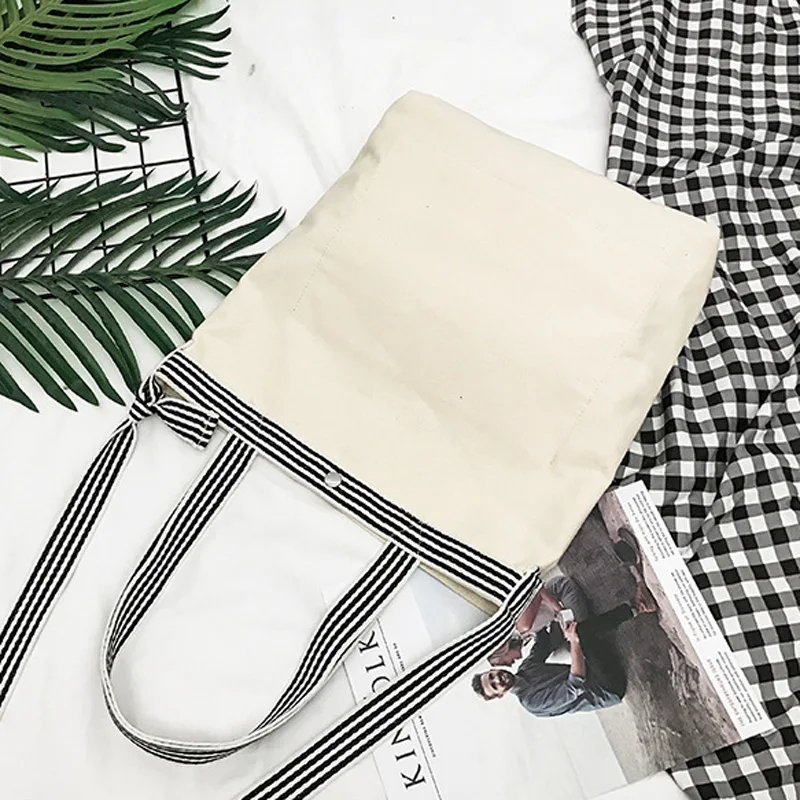 Женская тканевая Холщовая Сумка-тоут сумка ручной работы для покупок дорожная