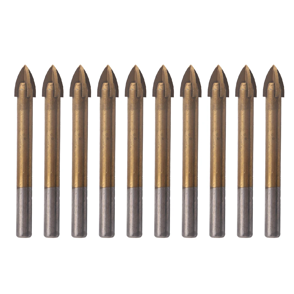 10x сверло из титана и керамики для стеклянной плитки насадка карбида вольфрама с