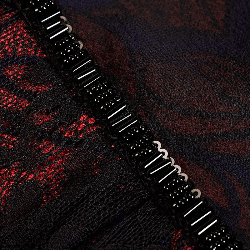 Autumn new retro jacquard beaded belt temperament slim fit lace dress female JUZUI | Женская одежда