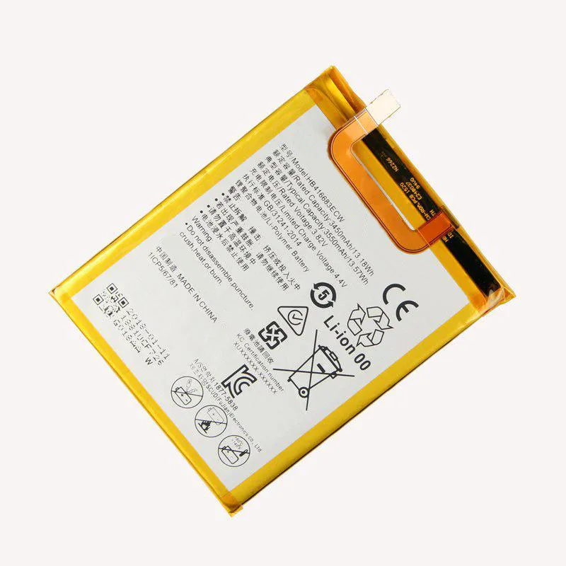 Оригинал высокое Ёмкость HB416683ECW телефон Аккумулятор для Huawei Nexus 6P H1512 H1511 3450 мА-ч |