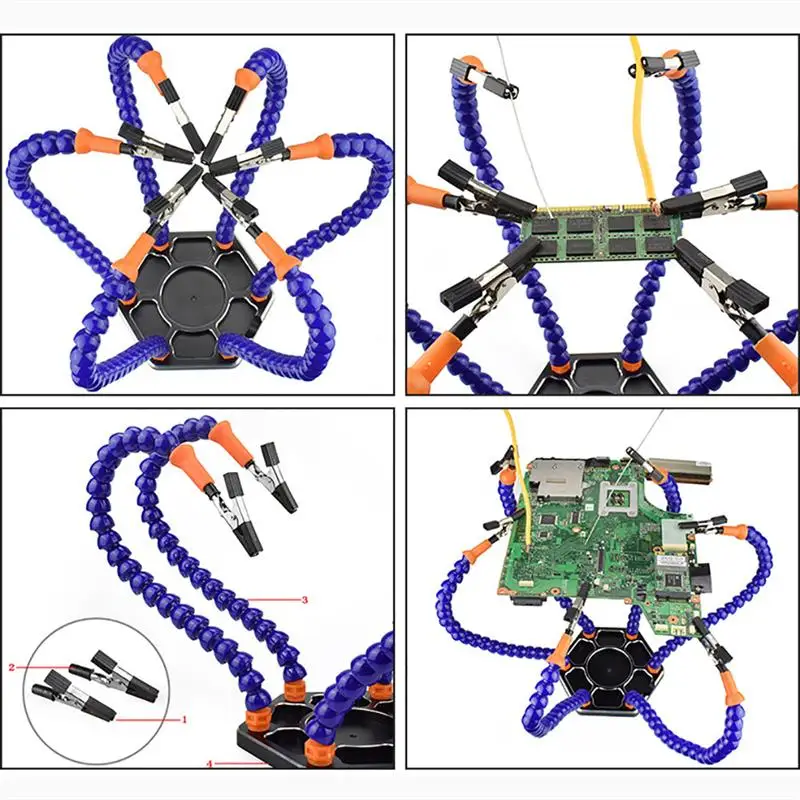 Helping Hands Third Hand Six Arm Soldering Station For RC Camera Drone Accessories for Assembly Repair Modeling Crafts