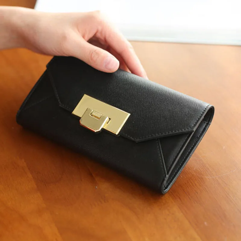 Женский Длинный кошелек кожаный повседневный с геометрическим узором и