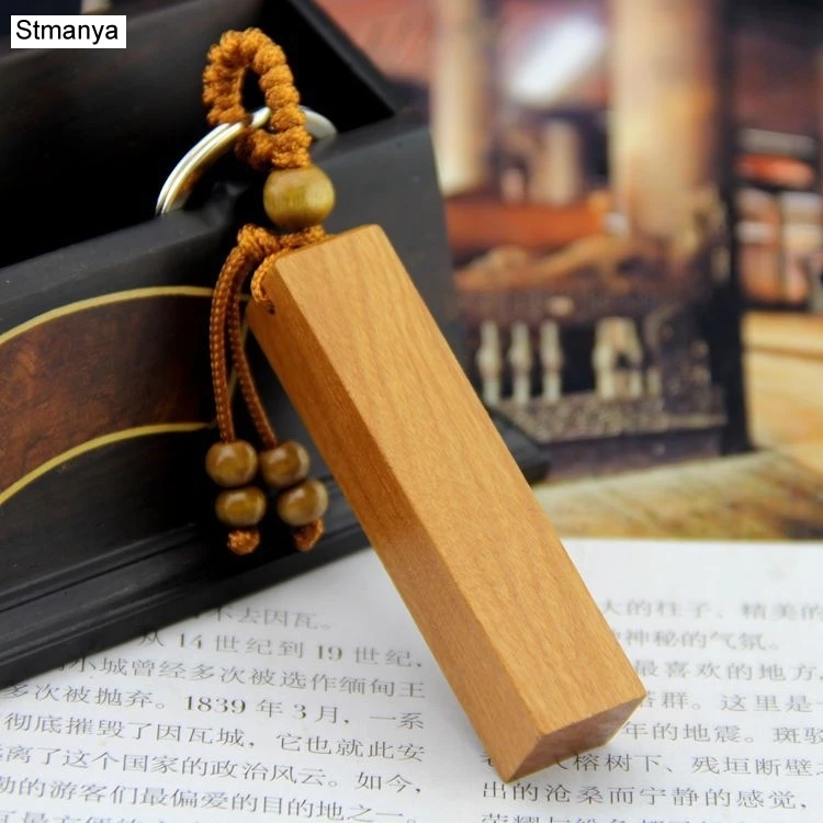 Diy деревянный брелок для ключей мужчин и женщин автомобильный lucky прямоугольник
