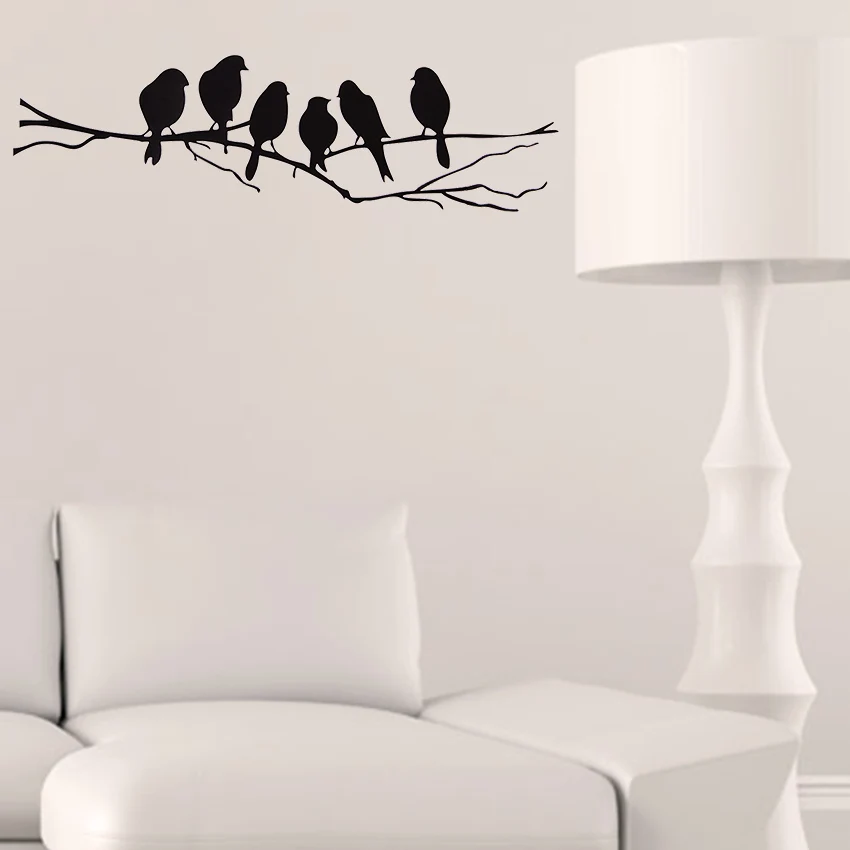 1 шт. Съемный Черный ветка дерева с птицами ПВХ наклейки настенные художественная