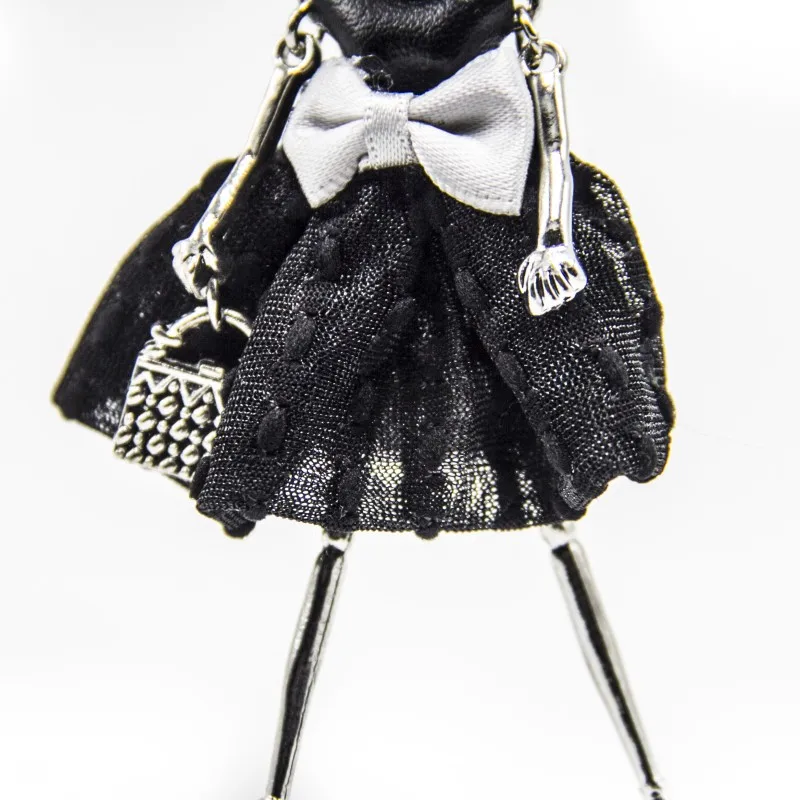 2016 Горячая Продажа! лук Милый Ткань Черный Бантом Платье сумка Черная Кукла