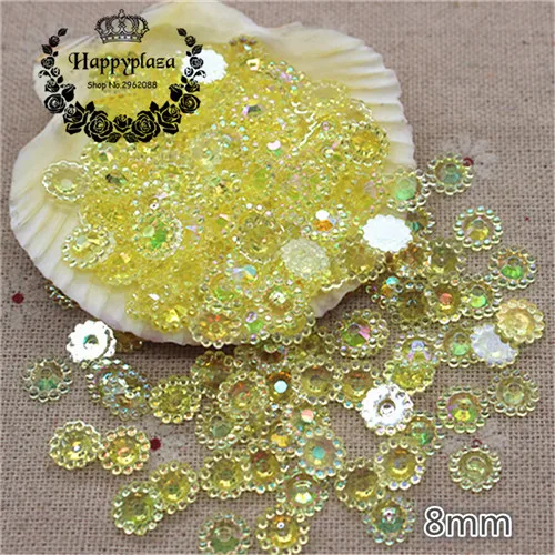 yellow 500pcs 8 мм 500 шт Разноцветные подсолнухи прозрачные акриловые стразы граней камень Кабошон творческие, декоративные, для рукоделия поставка - Цвет: yellow 500pcs