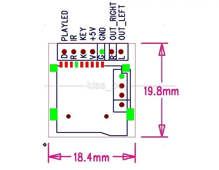 5 шт. X M2801002 WAV декодер без потерь плата MP3 модуль декодирования mp3 TF карта