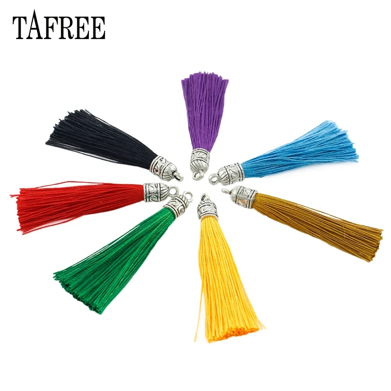 

TAFREE 6 см Подвески с кисточками 7 цветов сделай сам для одежды, серьги, ожерелье, брелок, сумка Прямая поставка Ювелирные изделия ручной работы