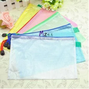 free shipping Mbd file bag a4 mesh bags zipper bag kit briefcase stationery bags 5 pcs