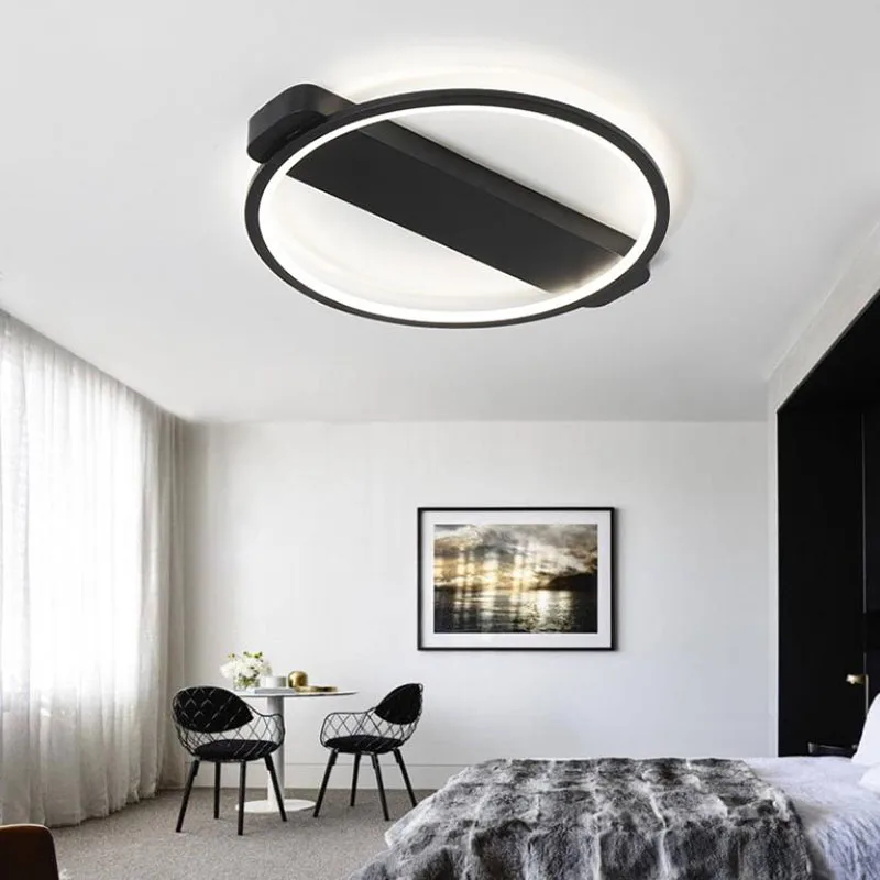 

Ceiling Lights Led Lighting Fixture Black Round Square Plafondlamp Ceiling Lamp Modern Living Room Restaurant Bedroom Kitchen