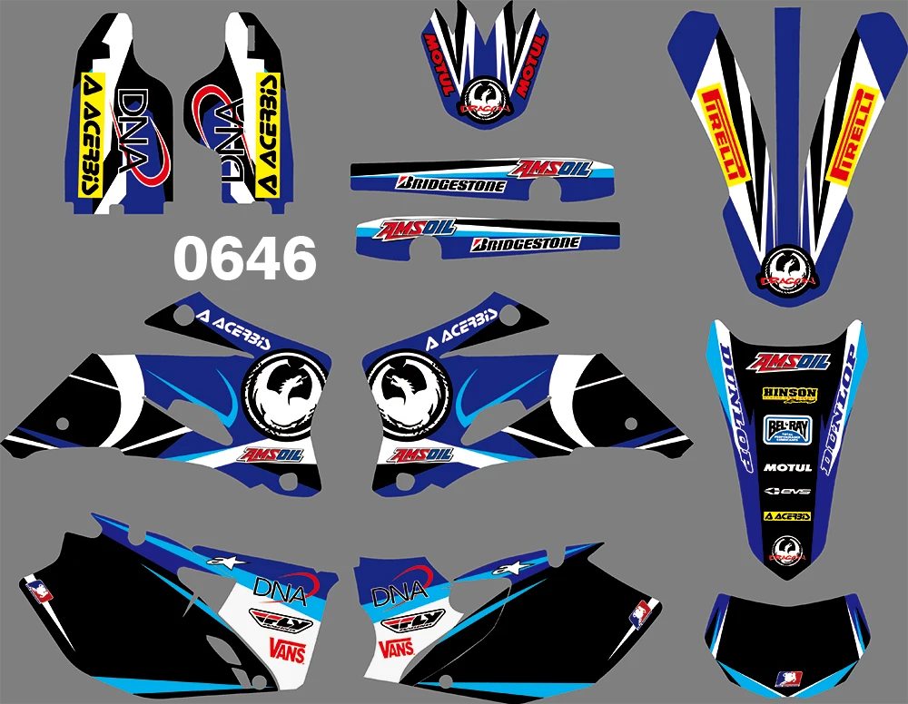 3 м 5 видов стилей команда графика фоны наклейки для YAMAHA WR250F 2007-2013& WR450F 2007 2008 2009 2010 2011