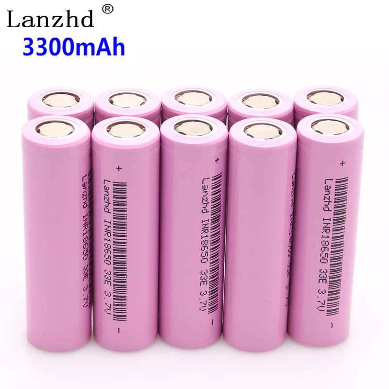 

10PCS 18650 Battery 33000mAh INR18650 Rechargeable batteries lithium li ion 3.7v 30a large current 18650VTC7 18650 battery