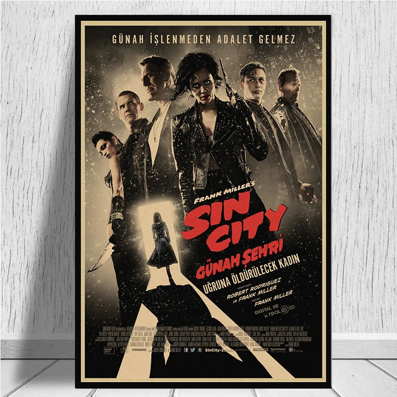 Сin City A Dame to Kill For Movie Poster винтажные настенные наклейки крафт бумага принты
