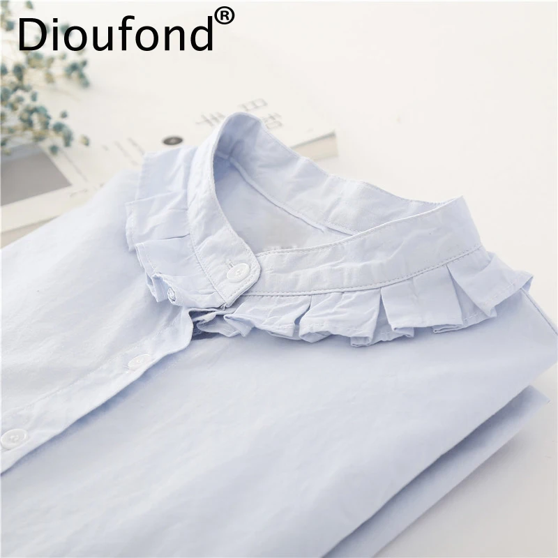 Женская блузка с длинным рукавом воротником стойкой и оборками|blouse long|women blouse long