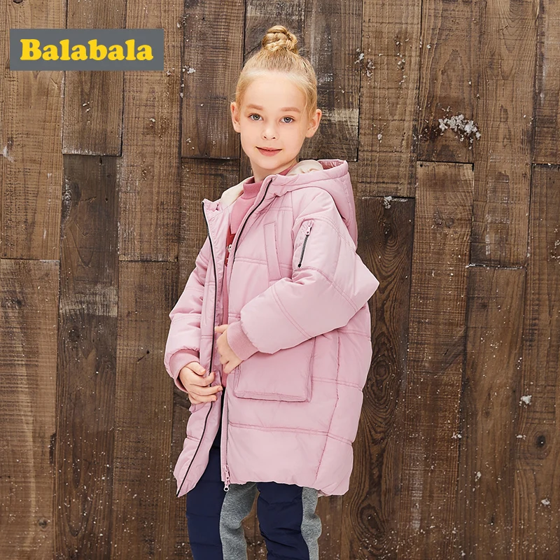 Balabala/блузка для девочек куртка 2018 зимняя хлопковая детская одежда верхняя