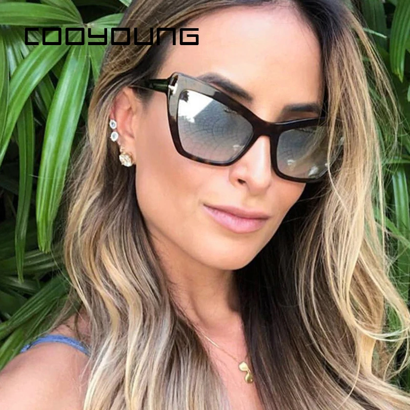 Женские солнцезащитные очки кошачий глаз COOYOUNG Винтажные Солнцезащитные для