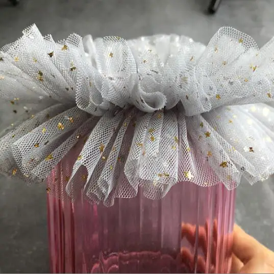 Плиссированная юбка баллон с кружевной отделкой 5 ярдов розового белого цветов