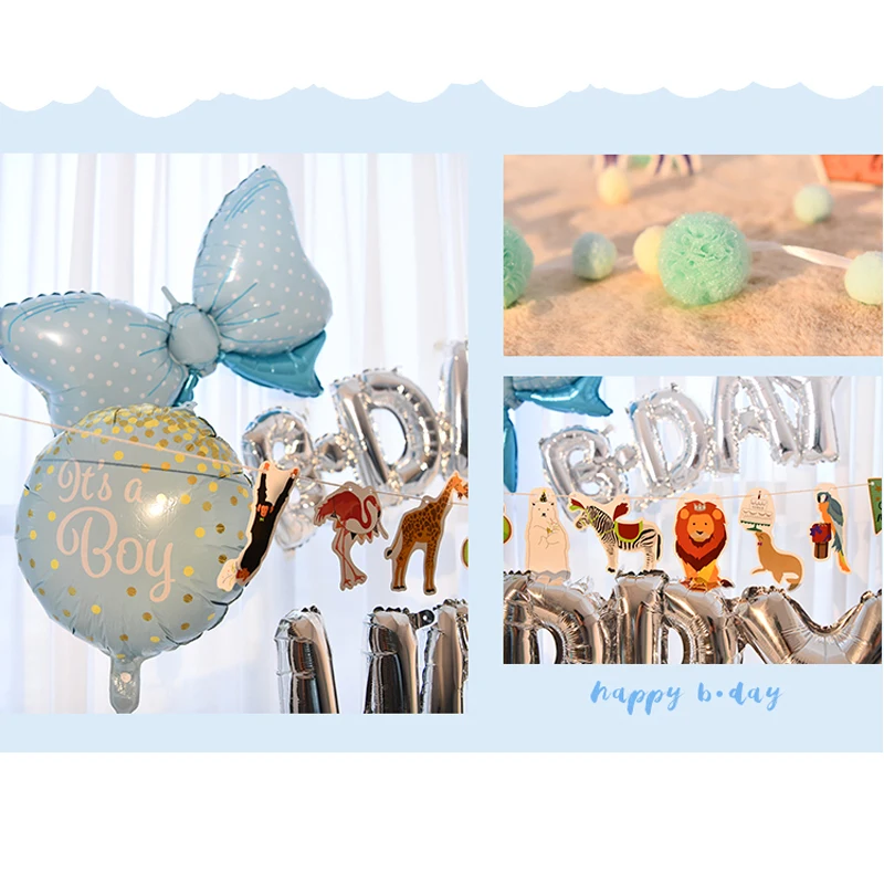 Cartoon children balloons birthday happy baby decoration background wall dressing supplies | Дом и сад