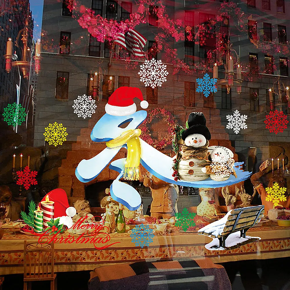 Christmas Window Glass PVC Electrostatic Sticker New Year DIY Snow Town Stickers Film Home Decal Festival Decor Supplies | Дом и сад