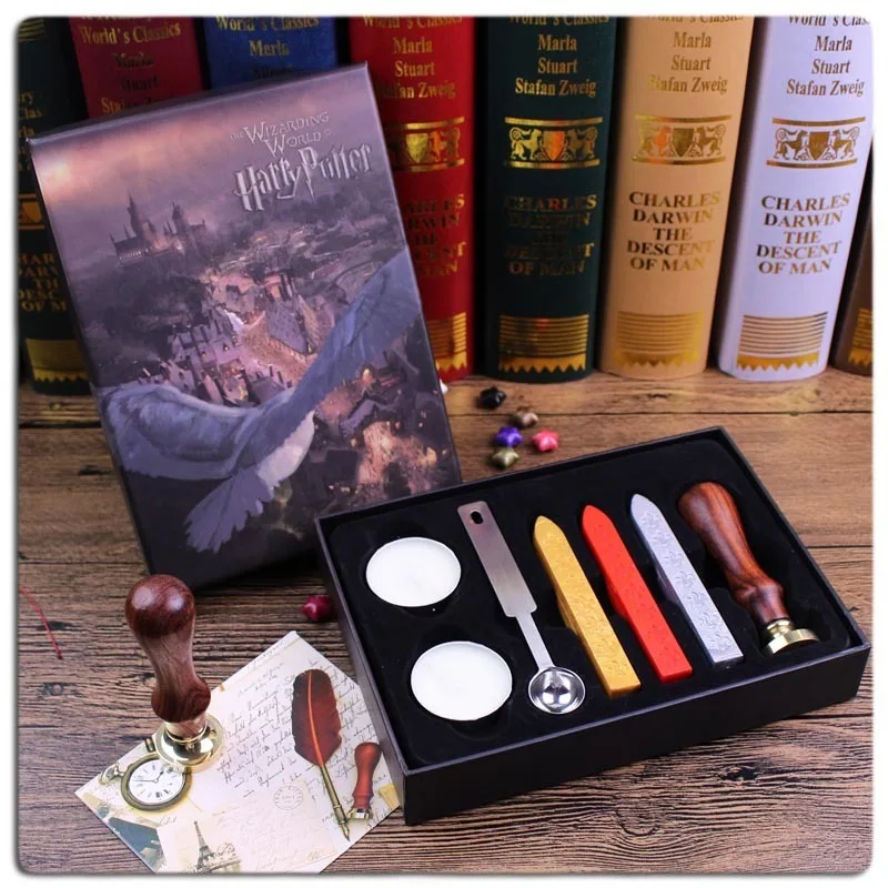 Harry Potter Feather Pen With Hogwarts School Admission Letter have seal wax stamp set for choose | Канцтовары для офиса и