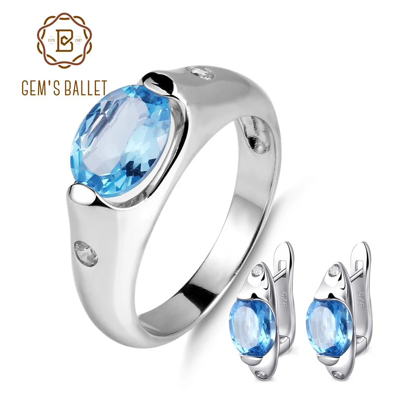 Женский повседневный комплект ювелирных изделий GEM'S BALLET серьги из