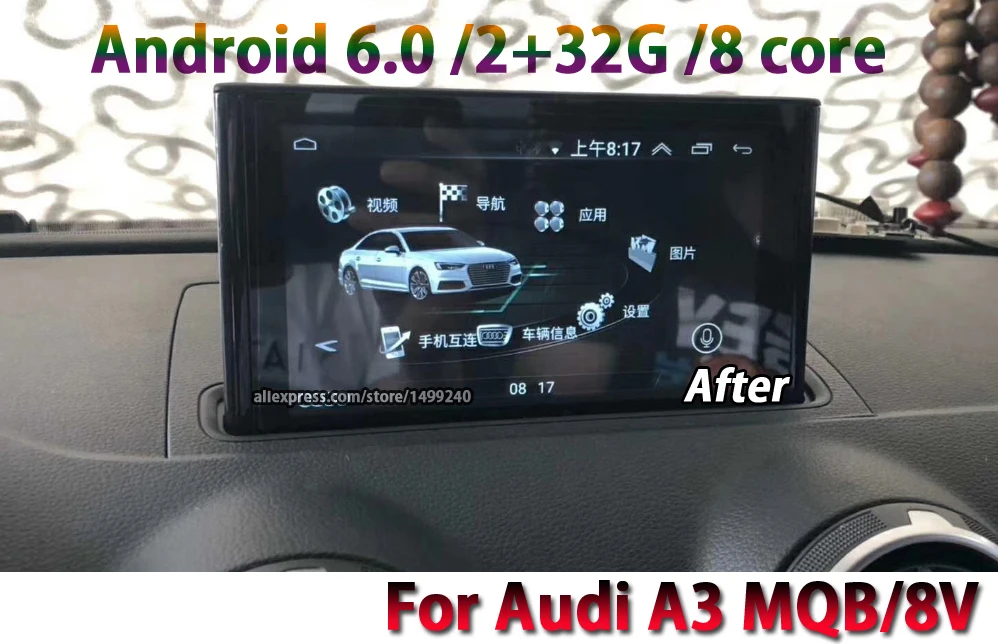 Liislee автомобильный Android 6,0 up 2G ram 32ROM для Audi A3 MQB 8V 2012~ Радио BT Carplay gps Navi карта навигационная система Мультимедиа