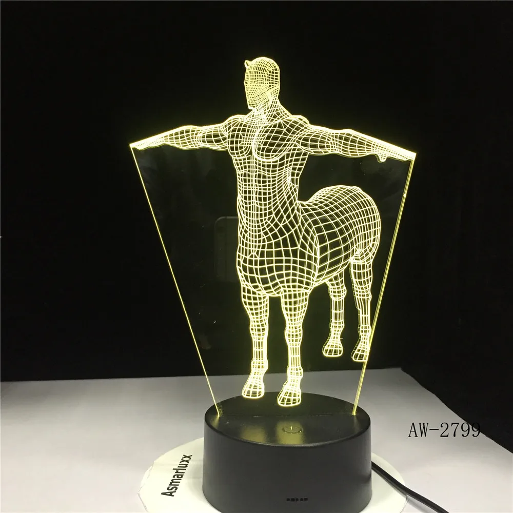 3D Светодиодная настольная лампа изменение градиента модная светодиодная Ночная