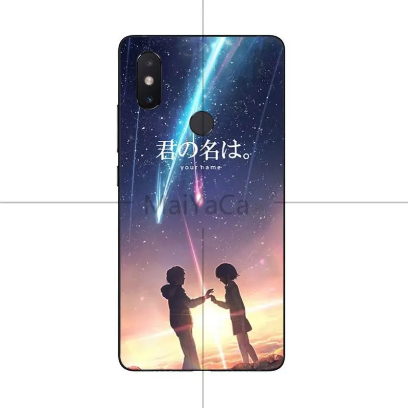 MaiYaCa ваше имя аниме черный мягкий силиконовый чехол Чехлы для Xiaomi Redmi 5plus 5 Note5 Mi8 mi6