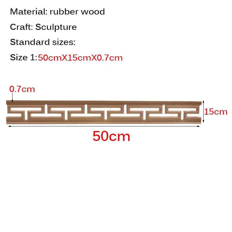 15cmX50cm 10 шт. наклейки из дерева резные подвесные принадлежности Угловые Аппликации Аксессуары миниатюры декоративные линии резьба по дереву домашний декор - Цвет: 15cmX50cm