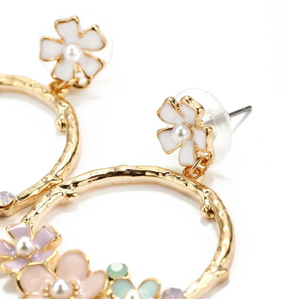 Women Girl Dangle Drop Earrings for Ladies with Flower Floral Small Pearl Long Fashion Personality | Украшения и аксессуары