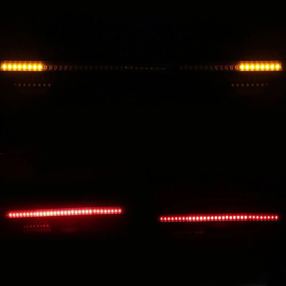 Flexible 48 LED 2835 3014 smd Dual Color Yellow Red Light motorcycle strip turn signal tail rear brake stop Waterproof Bulb lamp |