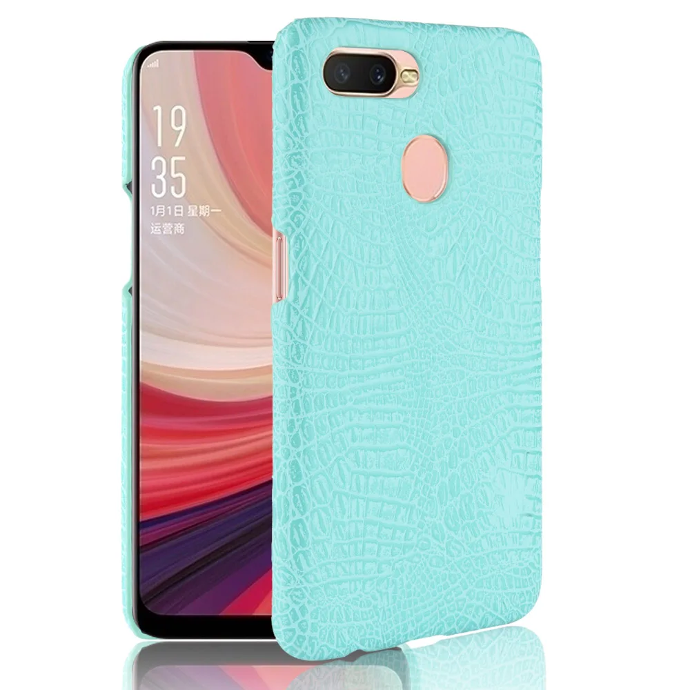 Крокодил Жесткий чехол для OPPO A7 крокодил случаи Стенд задняя крышка Роскошные