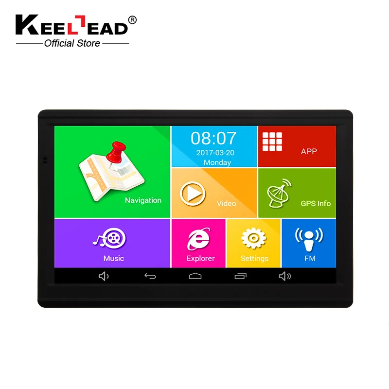 Keelead android Автомобильный gps навигатор 7 дюймов WI FI tablet AVIN bluetooth Камера HD 800x480 512 М/8