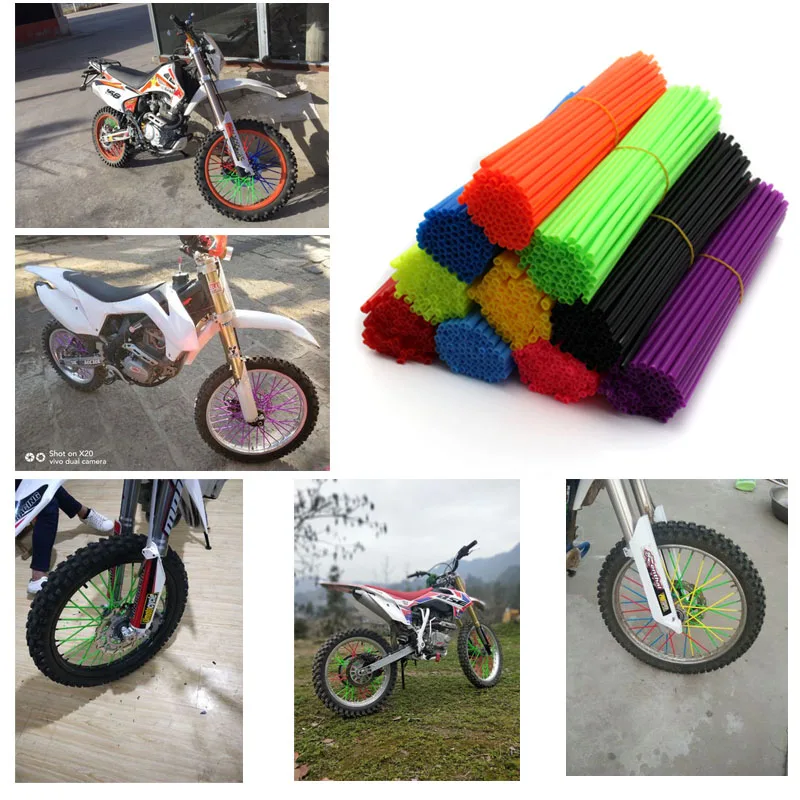 

Colorful Florescent Motorcycle Wheel Rim Cover Spoke Skins Wrap Tubes Universal for Dirt Bike ATV Quad Mini Motor PH08 YZ250