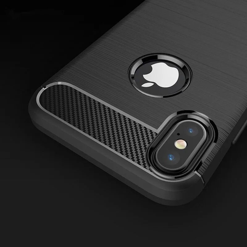 Для iPhone X XS чехол для MAX XR из углеродного волокна Матовый ТПУ телефона 7 8 Plus 6 6s 5 5S SE