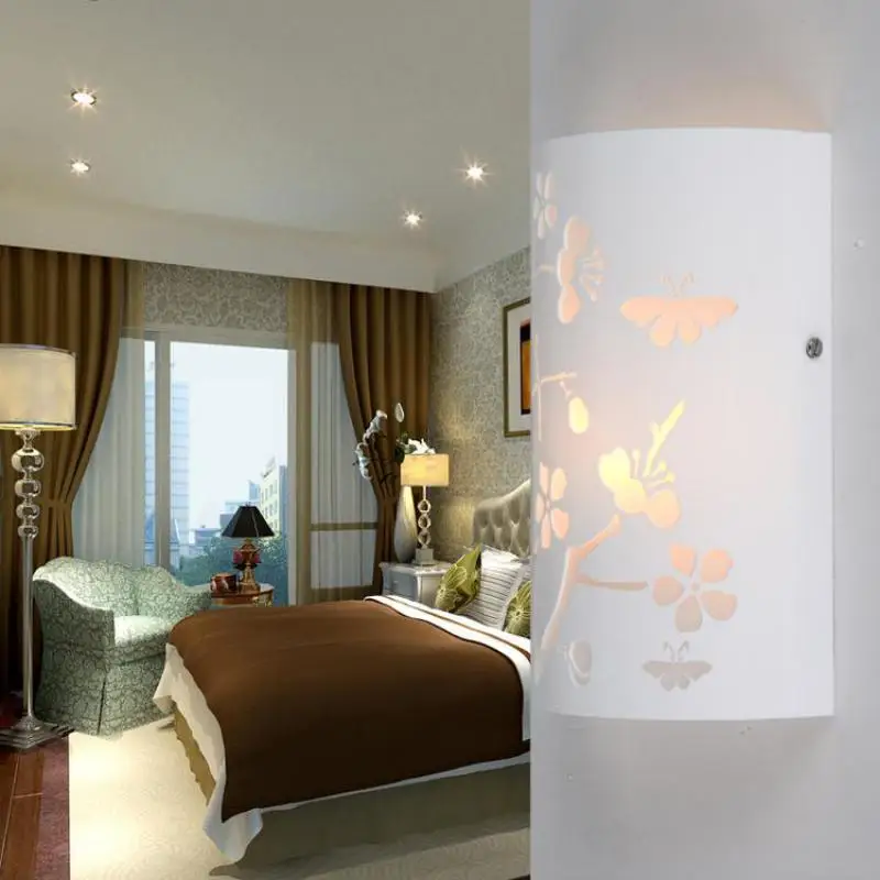 Акриловое светодиодное Бра в японском стиле прикроватный настенный светильник